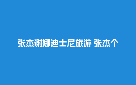 张杰谢娜迪士尼旅游 张杰个人资料