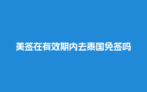 美签在有效期内去泰国免签吗（美国公民去泰国要签证）