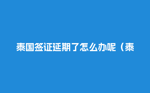 泰国签证延期了怎么办呢（泰国签证逾期滞留还能续签吗）