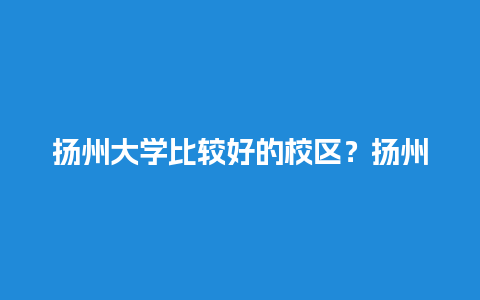 扬州大学比较好的校区？扬州自助餐推荐排行榜？